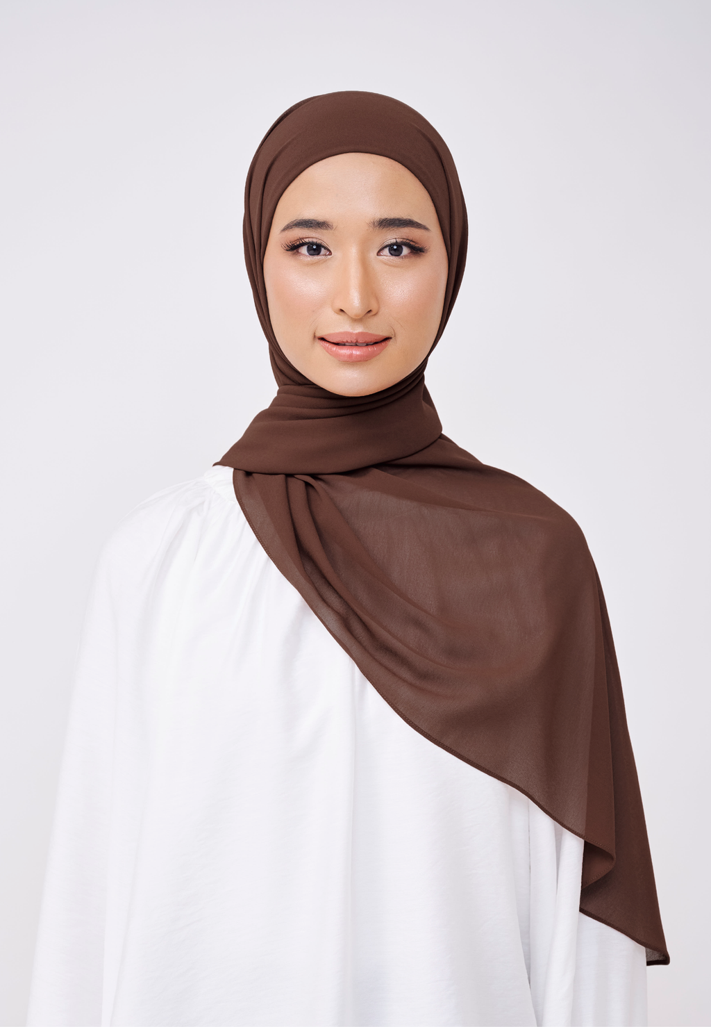 NADINE HALF MOON INSTANT SHAWL  - RICH BROWN
