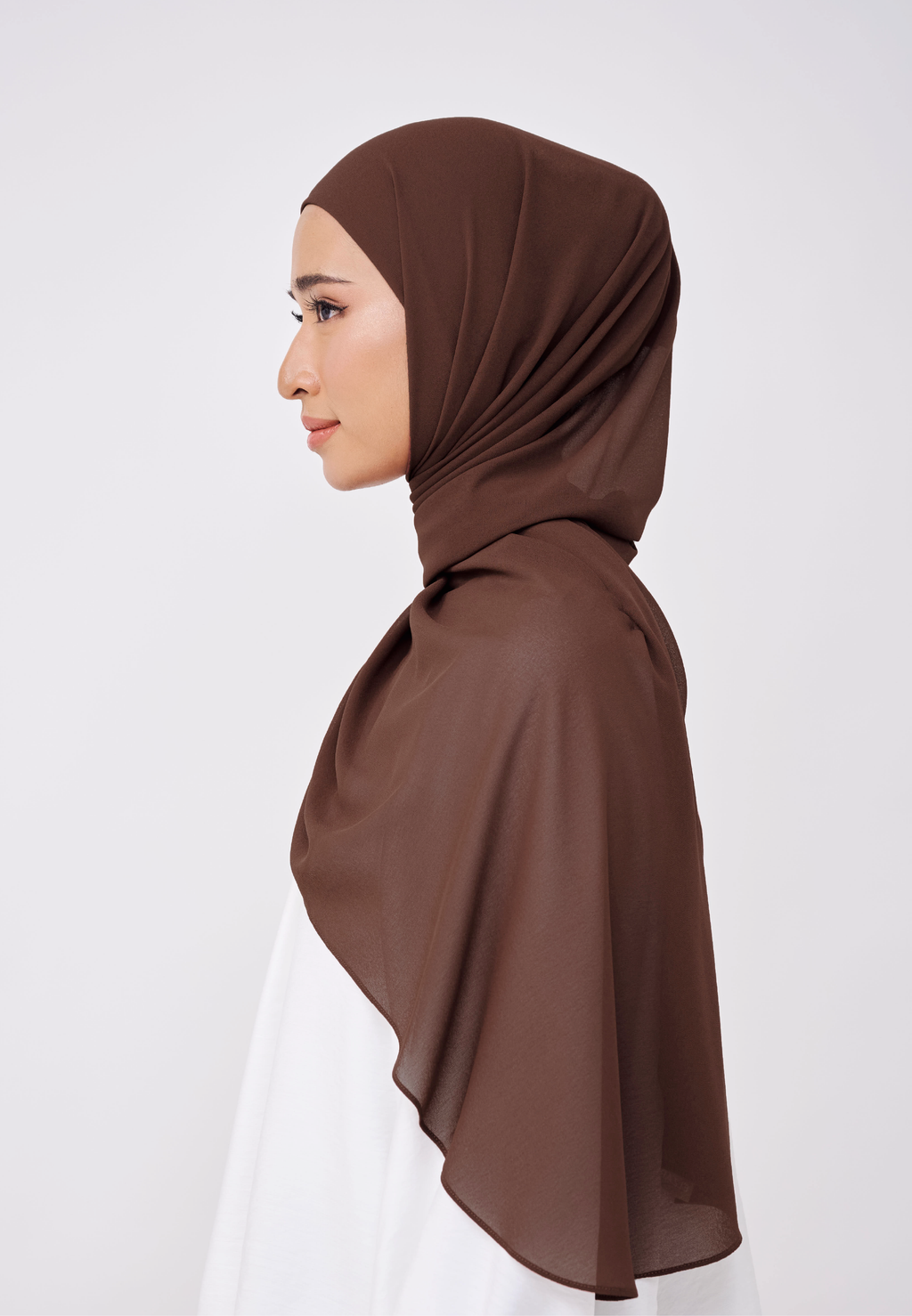 NADINE HALF MOON INSTANT SHAWL  - RICH BROWN