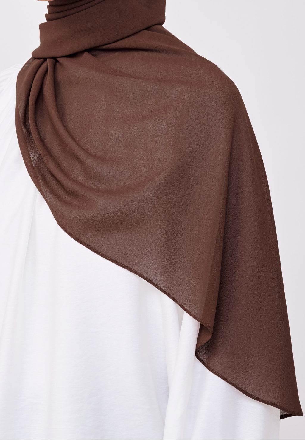 NADINE HALF MOON INSTANT SHAWL  - RICH BROWN