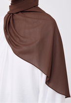 NADINE HALF MOON INSTANT SHAWL  - RICH BROWN