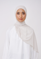 NADINE HALF MOON INSTANT SHAWL  - WHITE BEIGE