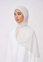 NADINE HALF MOON INSTANT SHAWL  - WHITE BEIGE