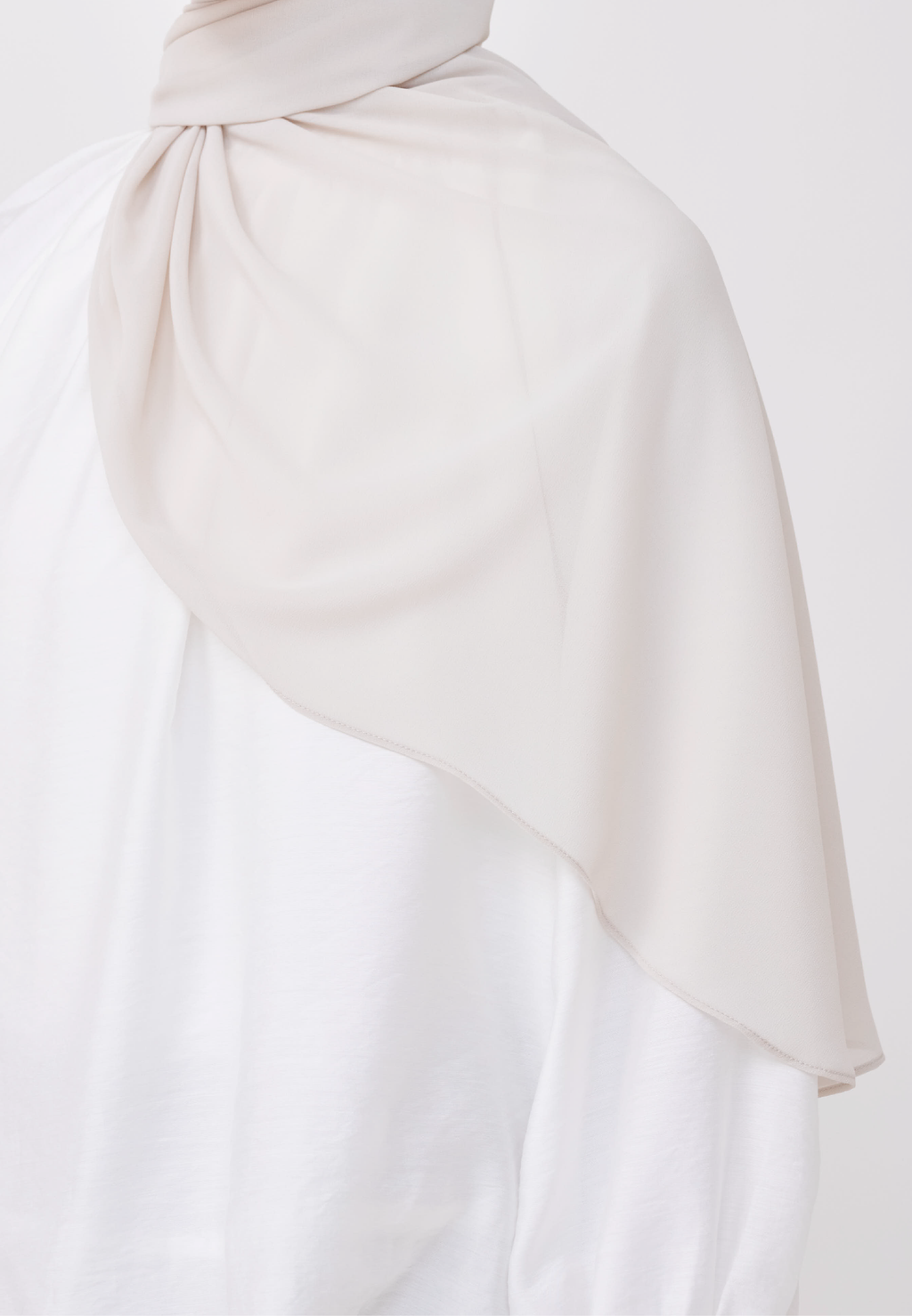 NADINE HALF MOON INSTANT SHAWL  - WHITE BEIGE