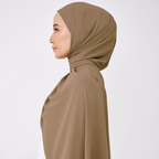 JASMINE HALF MOON INSTANT SHAWL - MOSS BROWN