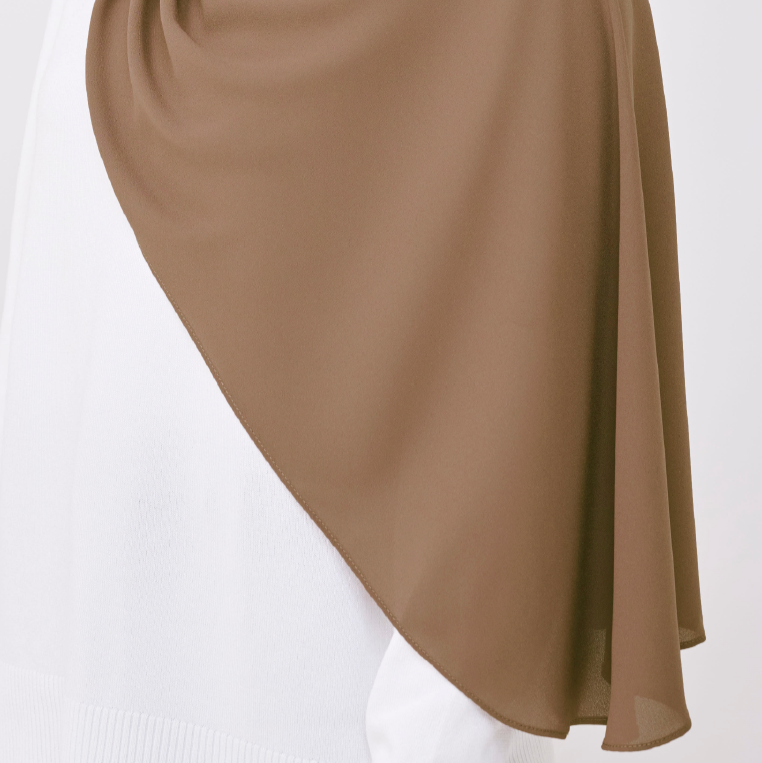 JASMINE HALF MOON INSTANT SHAWL - MOSS BROWN