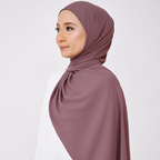 JASMINE HALF MOON INSTANT SHAWL - DEEP MAUVE