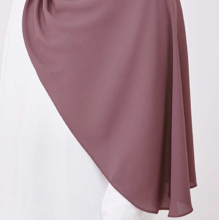 JASMINE HALF MOON INSTANT SHAWL - DEEP MAUVE