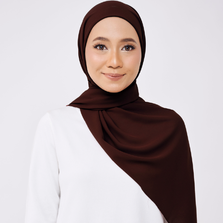JASMINE HALF MOON INSTANT SHAWL - TAN BROWN