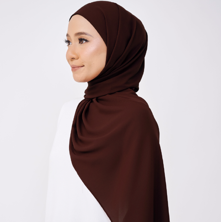 JASMINE HALF MOON INSTANT SHAWL - TAN BROWN
