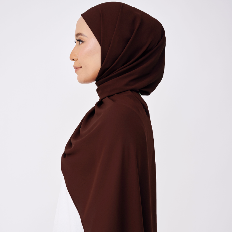 JASMINE HALF MOON INSTANT SHAWL - TAN BROWN