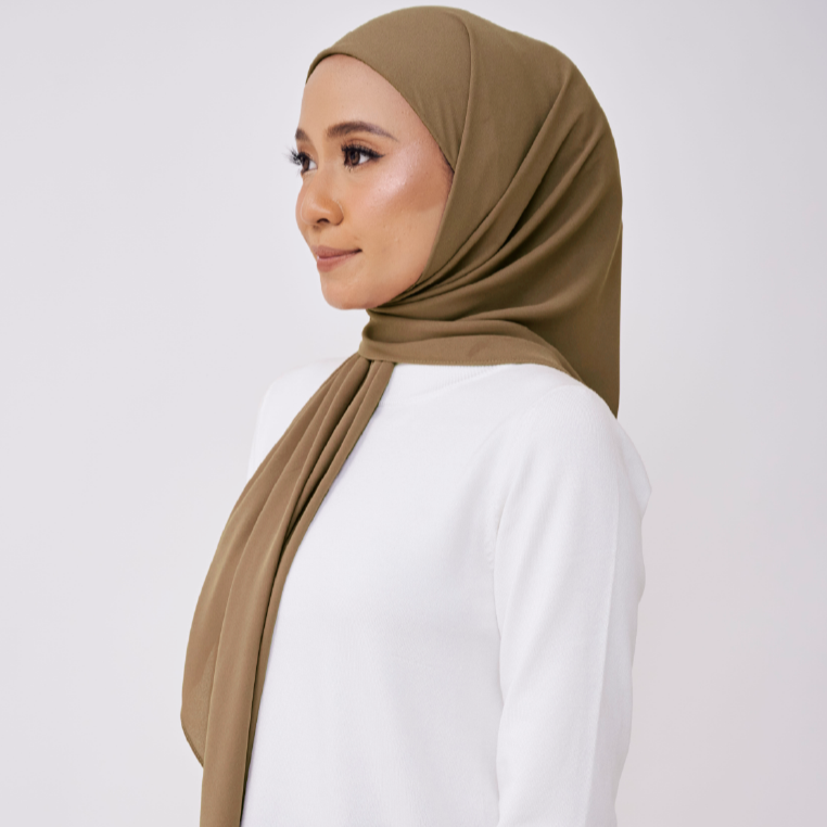 JASMINE ONE LAYER INSTANT BAWAL - MOSS BROWN