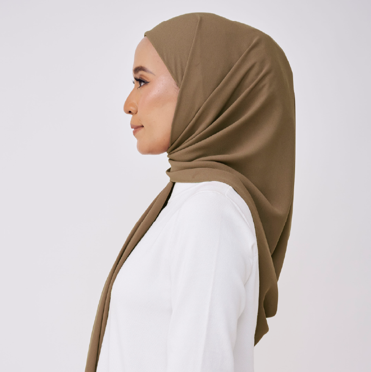 JASMINE ONE LAYER INSTANT BAWAL - MOSS BROWN
