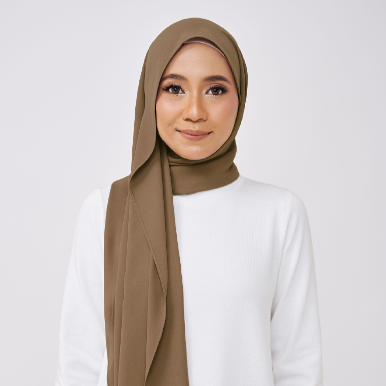 JASMINE HALF MOON SHAWL (NO INNER) - MOSS BROWN
