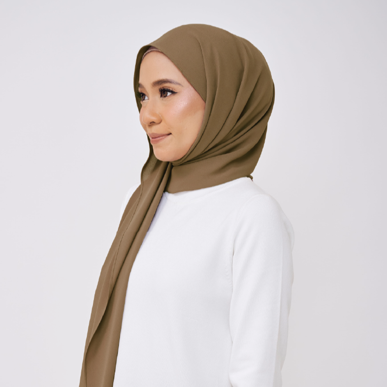 JASMINE HALF MOON SHAWL (NO INNER) - MOSS BROWN