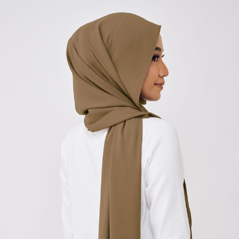 JASMINE HALF MOON SHAWL (NO INNER) - MOSS BROWN