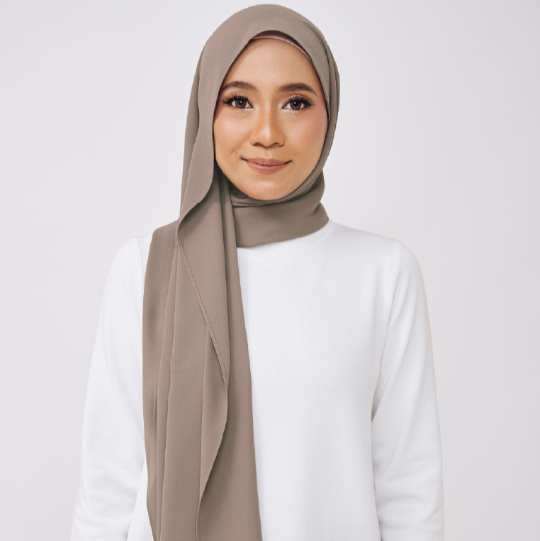 JASMINE HALF MOON SHAWL (NO INNER) - ALMOND GREY