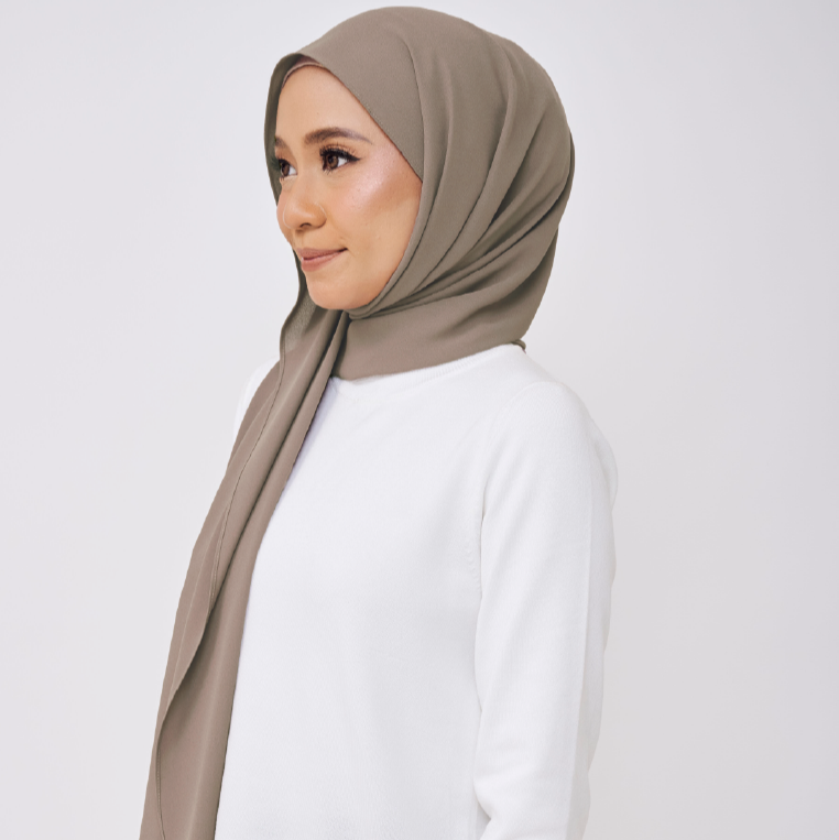 JASMINE HALF MOON SHAWL (NO INNER) - ALMOND GREY