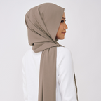 JASMINE HALF MOON SHAWL (NO INNER) - ALMOND GREY