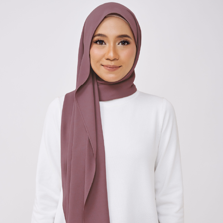 JASMINE HALF MOON SHAWL (NO INNER) - DEEP MAUVE