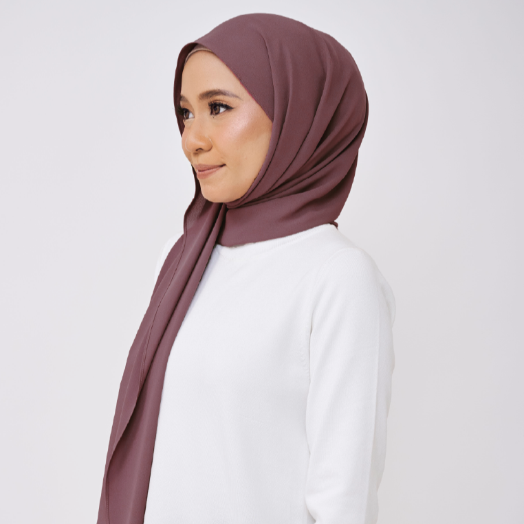 JASMINE HALF MOON SHAWL (NO INNER) - DEEP MAUVE