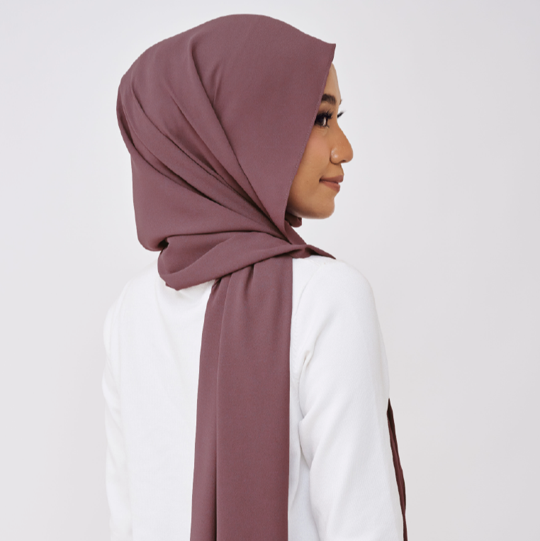 JASMINE HALF MOON SHAWL (NO INNER) - DEEP MAUVE