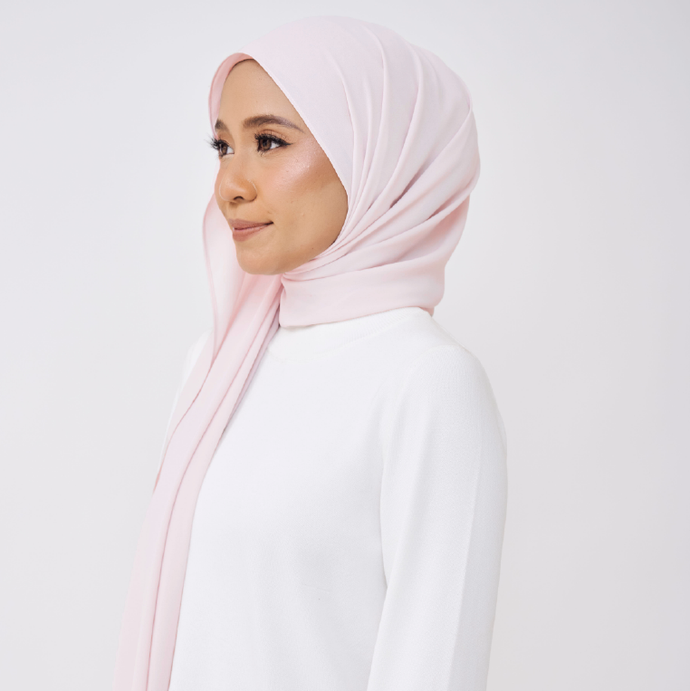 JASMINE HALF MOON SHAWL (NO INNER) - LIGHT PINK