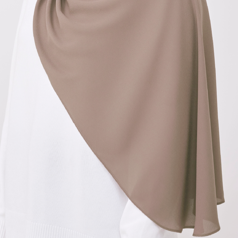 JASMINE HALF MOON INSTANT SHAWL - ALMOND GREY