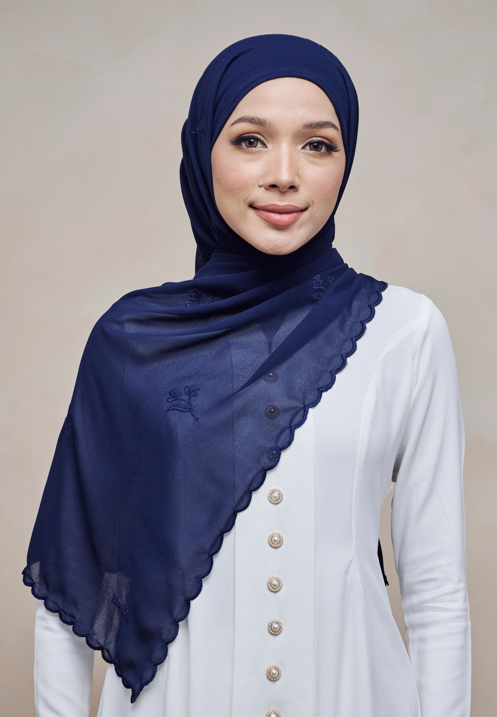 KUNTUM INSTANT SHAWL IN BIRU GELAP