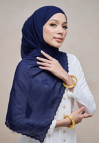 KUNTUM INSTANT SHAWL IN BIRU GELAP
