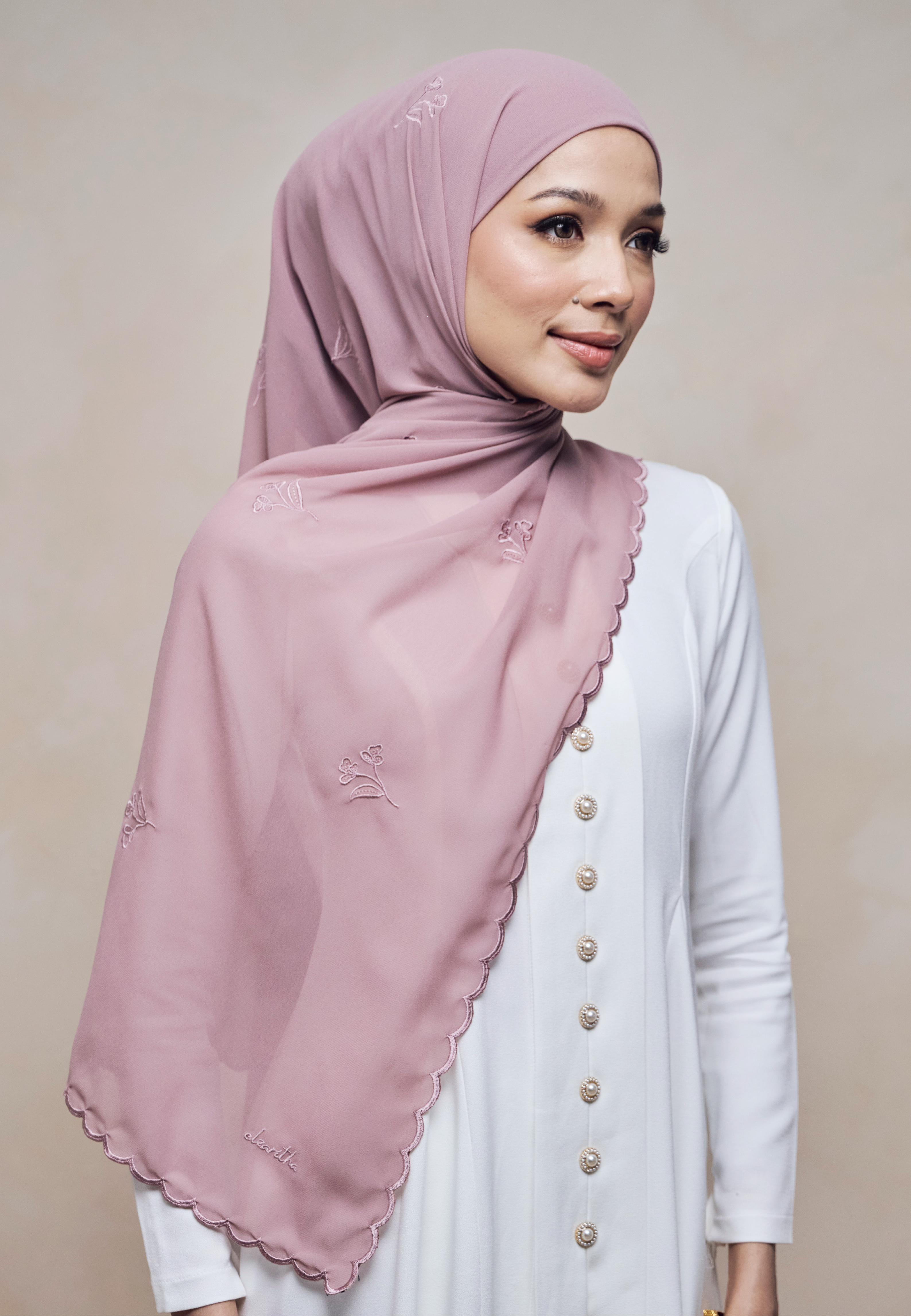 KUNTUM INSTANT SHAWL IN UNGU MASAM