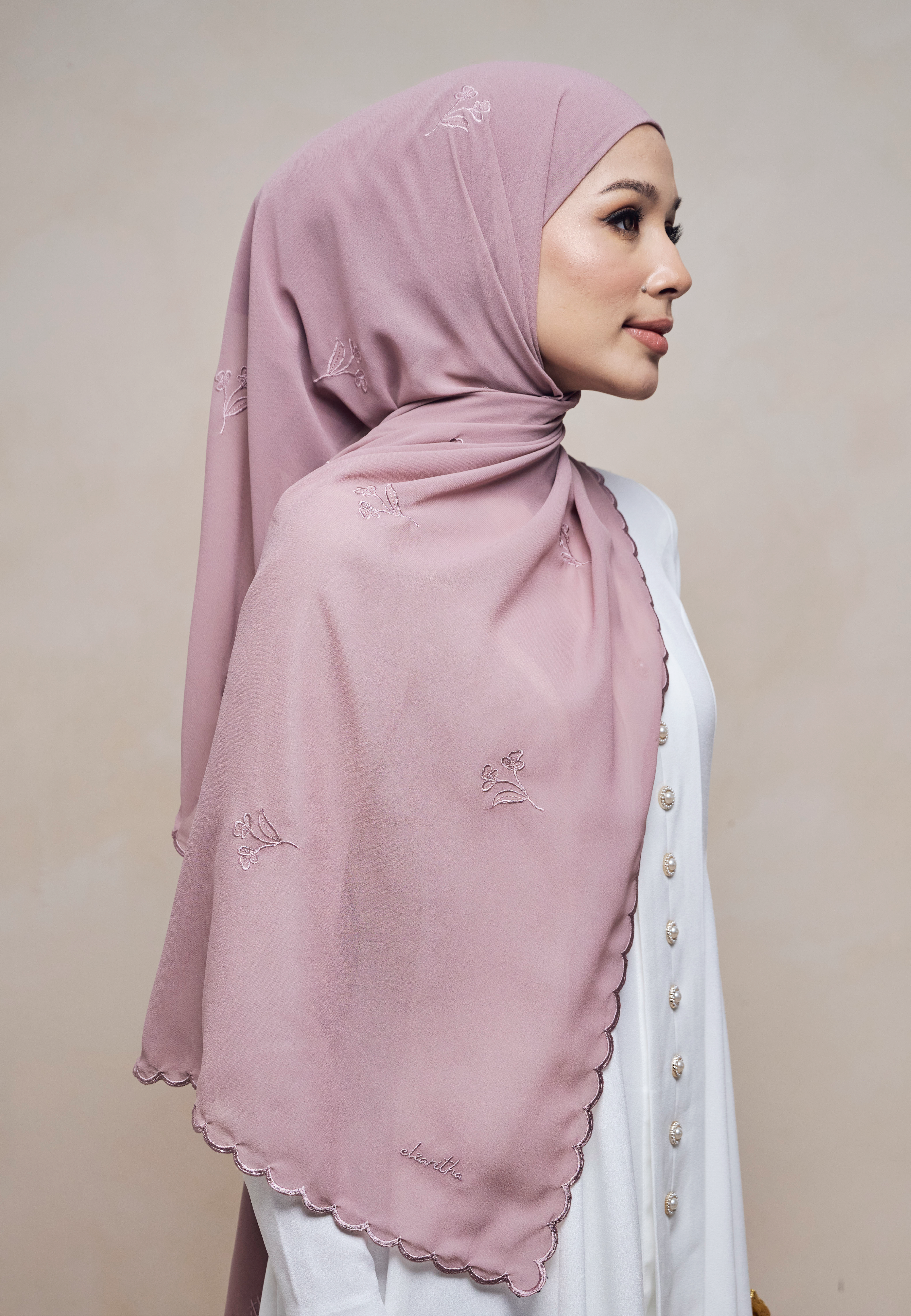 KUNTUM INSTANT SHAWL IN UNGU MASAM