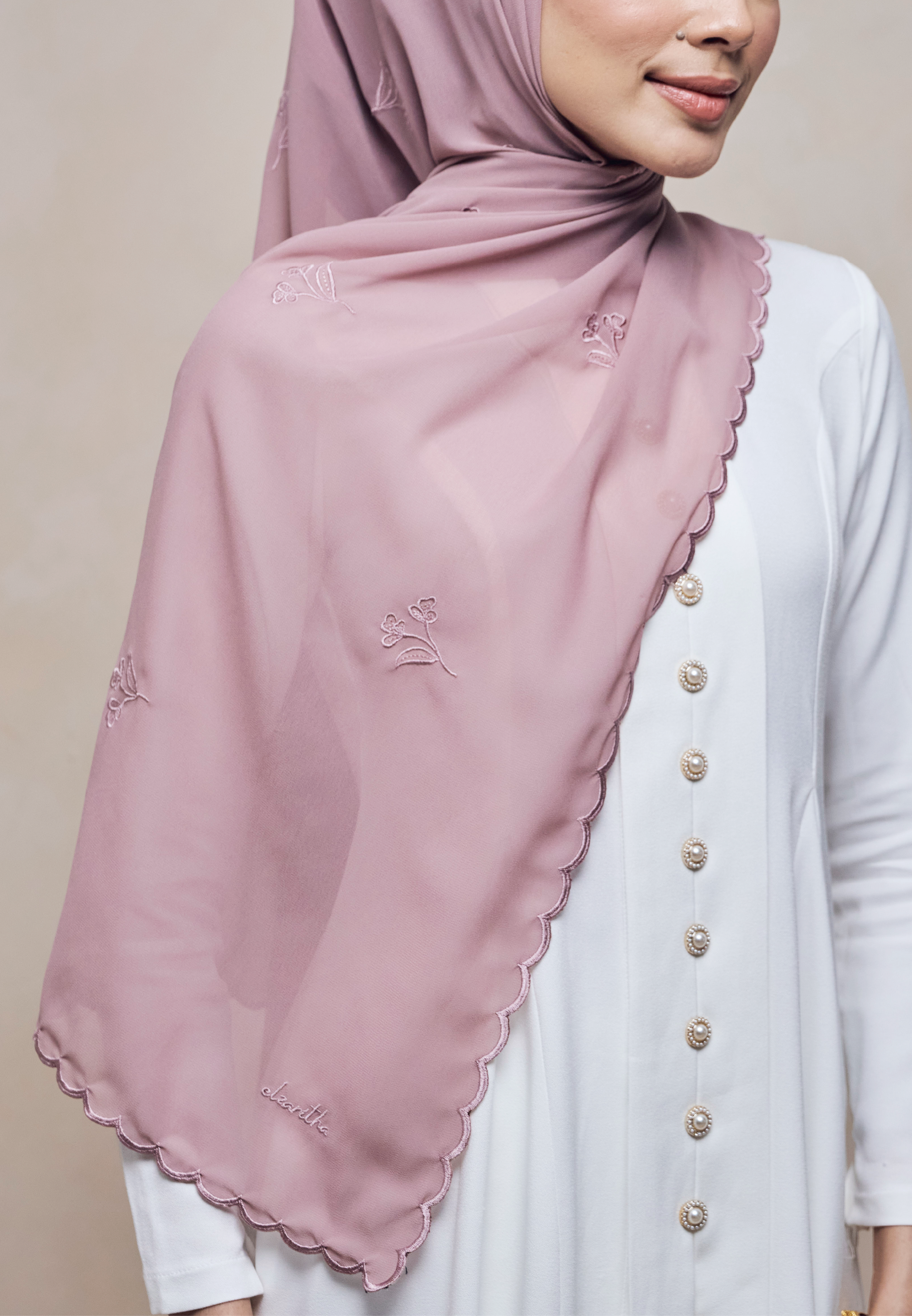 KUNTUM INSTANT SHAWL IN UNGU MASAM