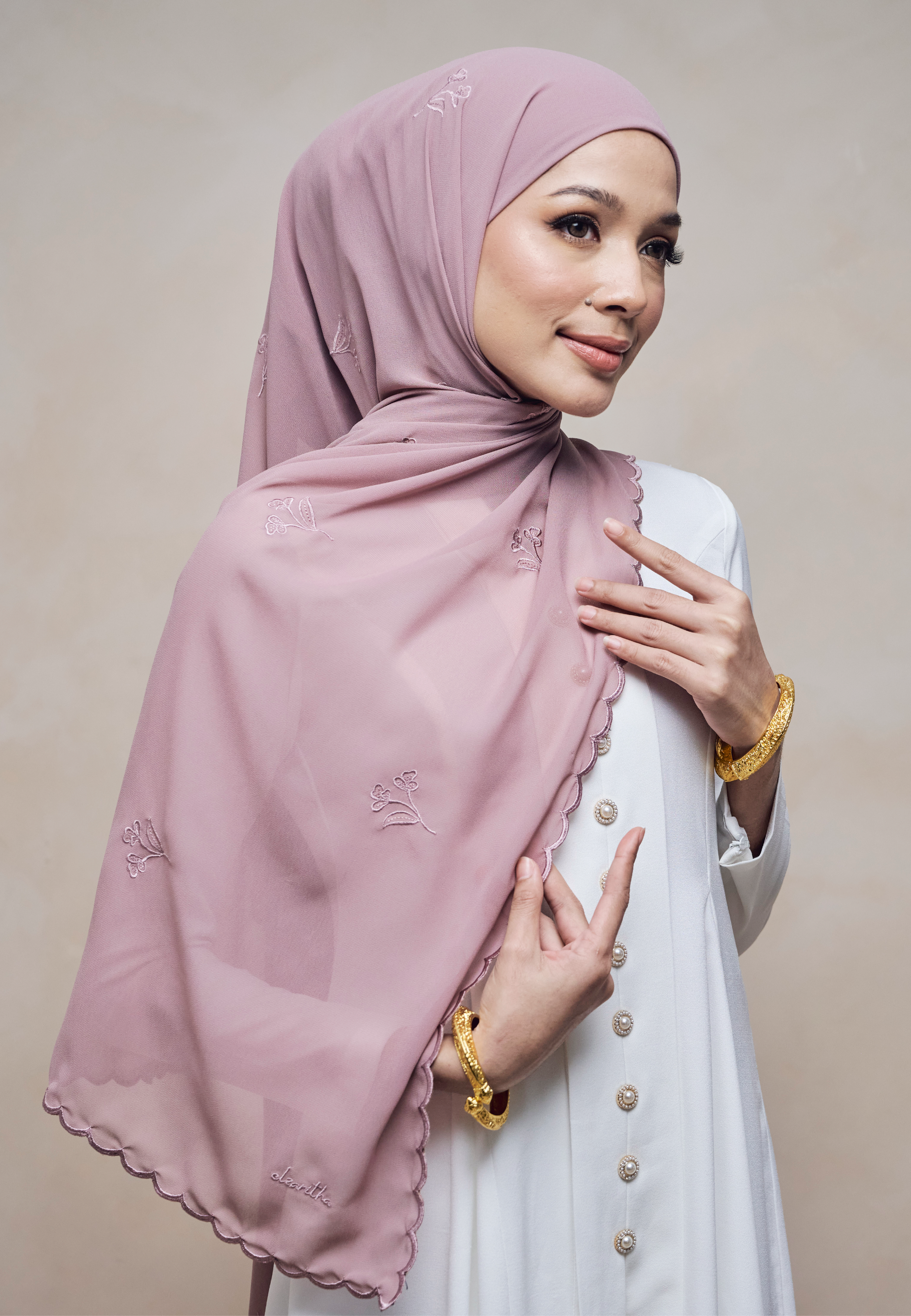 KUNTUM INSTANT SHAWL IN UNGU MASAM