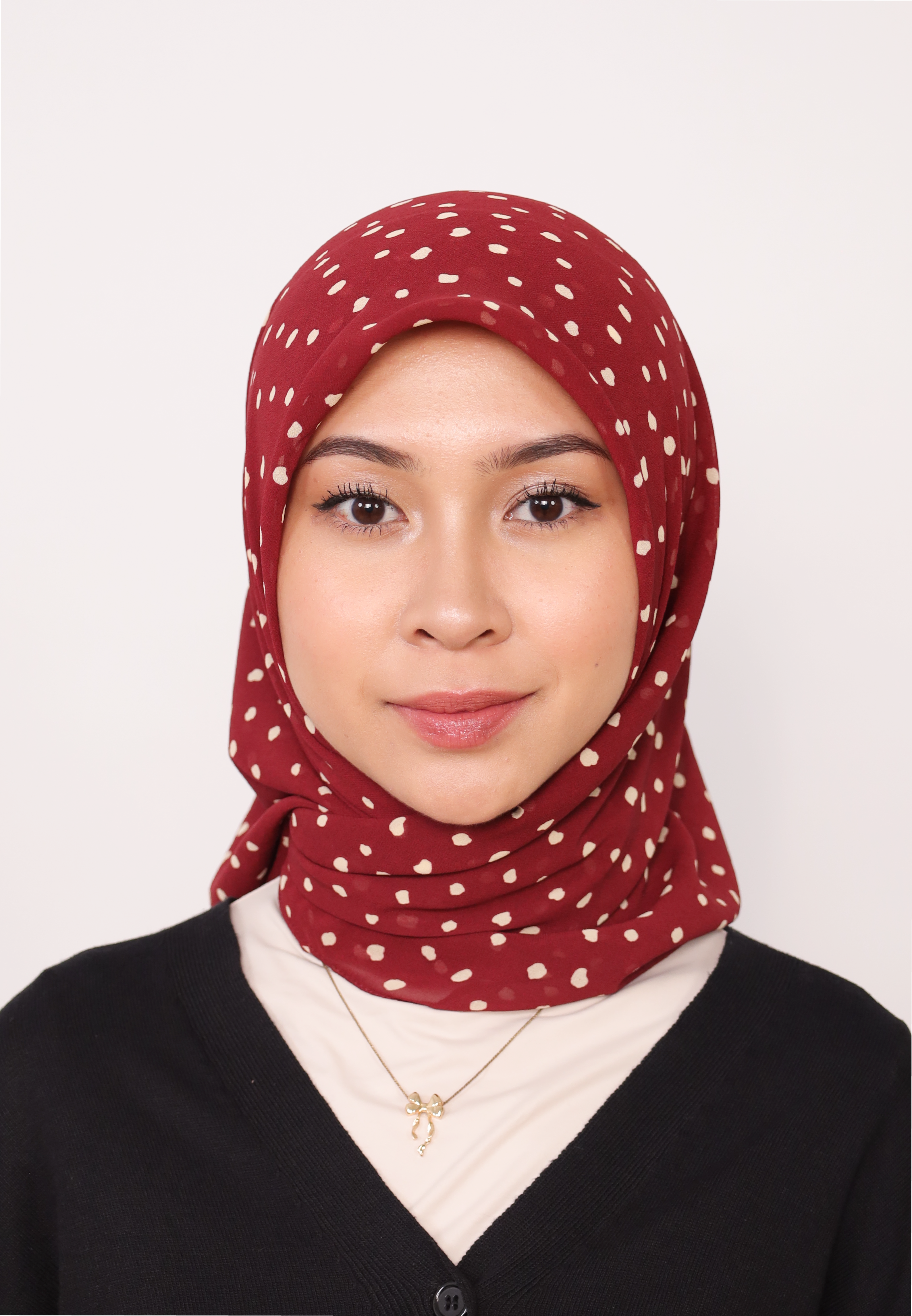 LUMIERÉ PRINTED LOOSE BAWAL - MAROON DOT