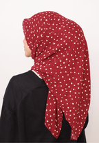 LUMIERÉ PRINTED LOOSE BAWAL - MAROON DOT