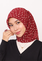 LUMIERÉ PRINTED LOOSE BAWAL - MAROON DOT
