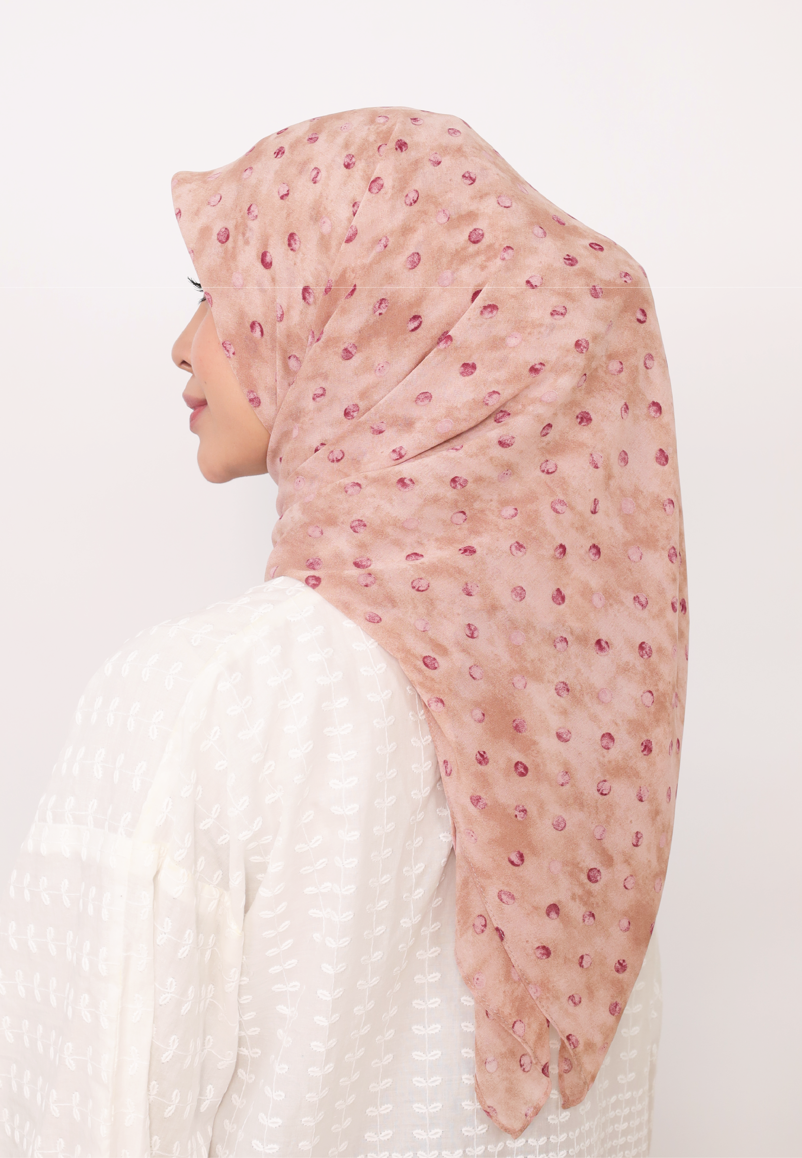 LUMIERÉ PRINTED LOOSE BAWAL - PEACH ROSALIE