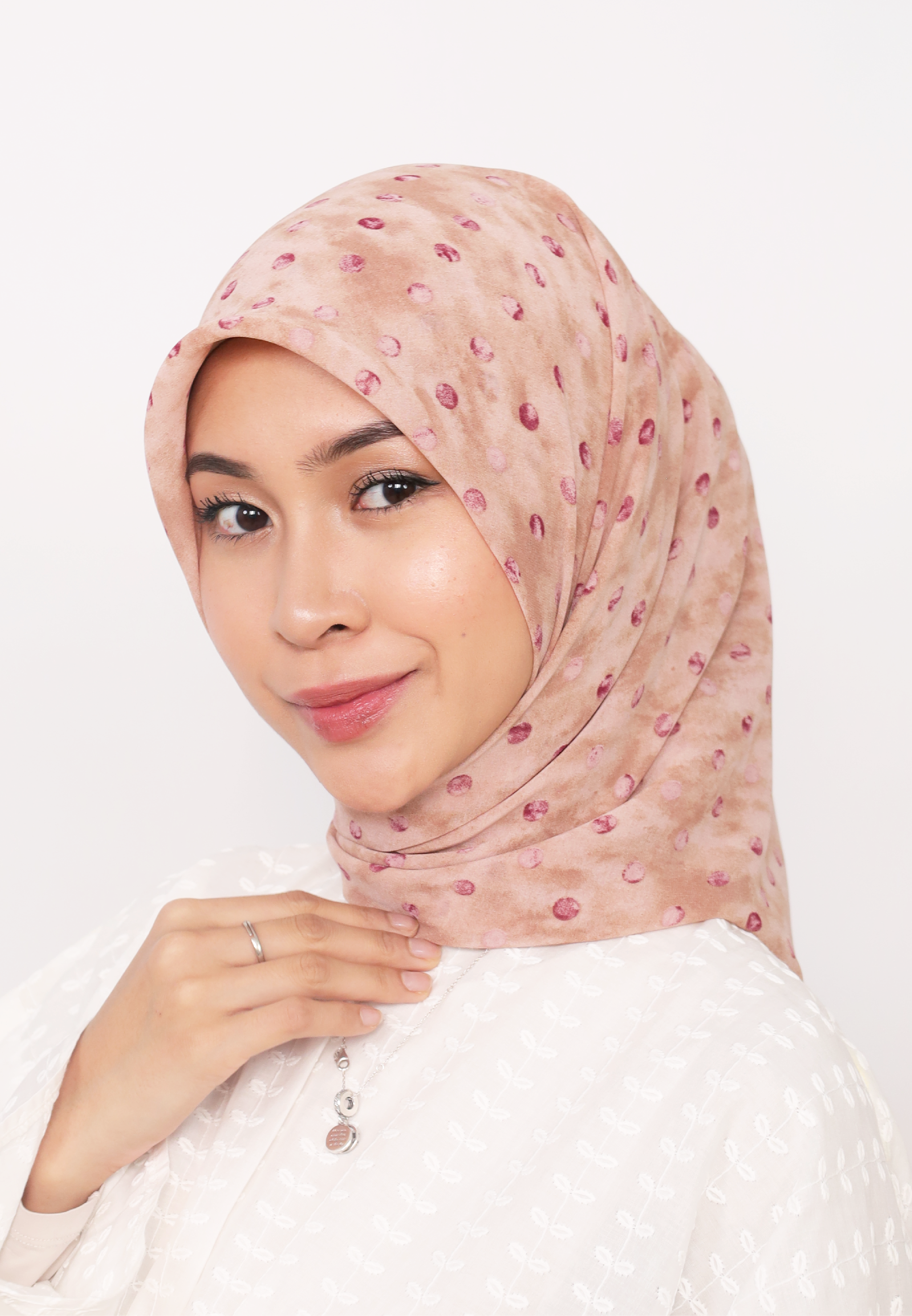 LUMIERÉ PRINTED LOOSE BAWAL - PEACH ROSALIE