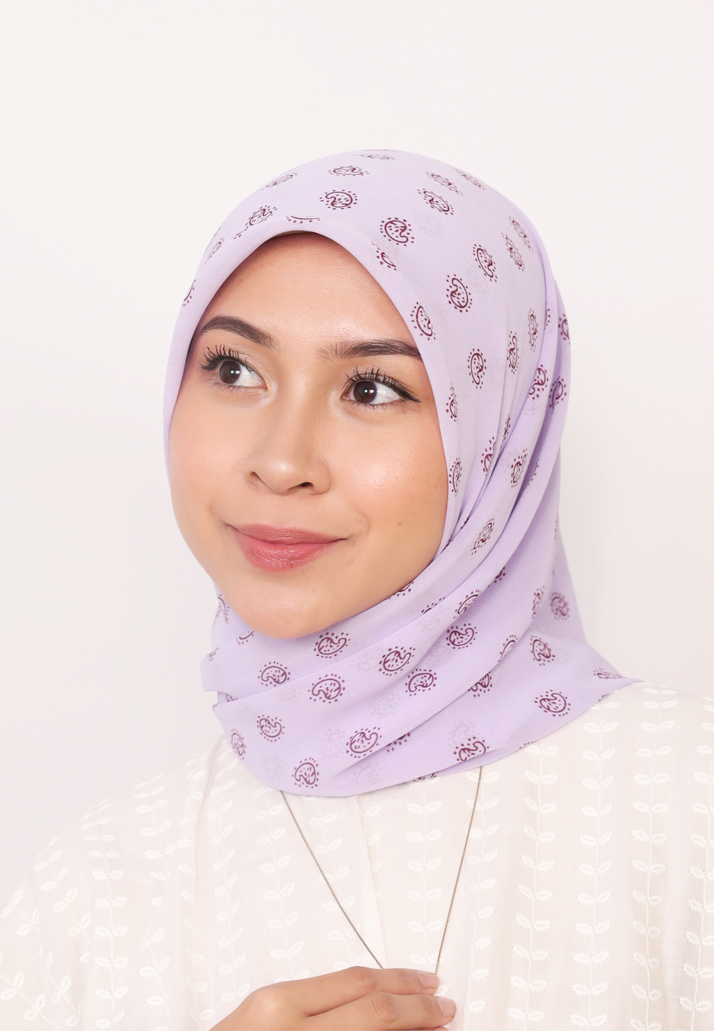 LUMIERÉ PRINTED LOOSE BAWAL - PURPLE PAISLEY