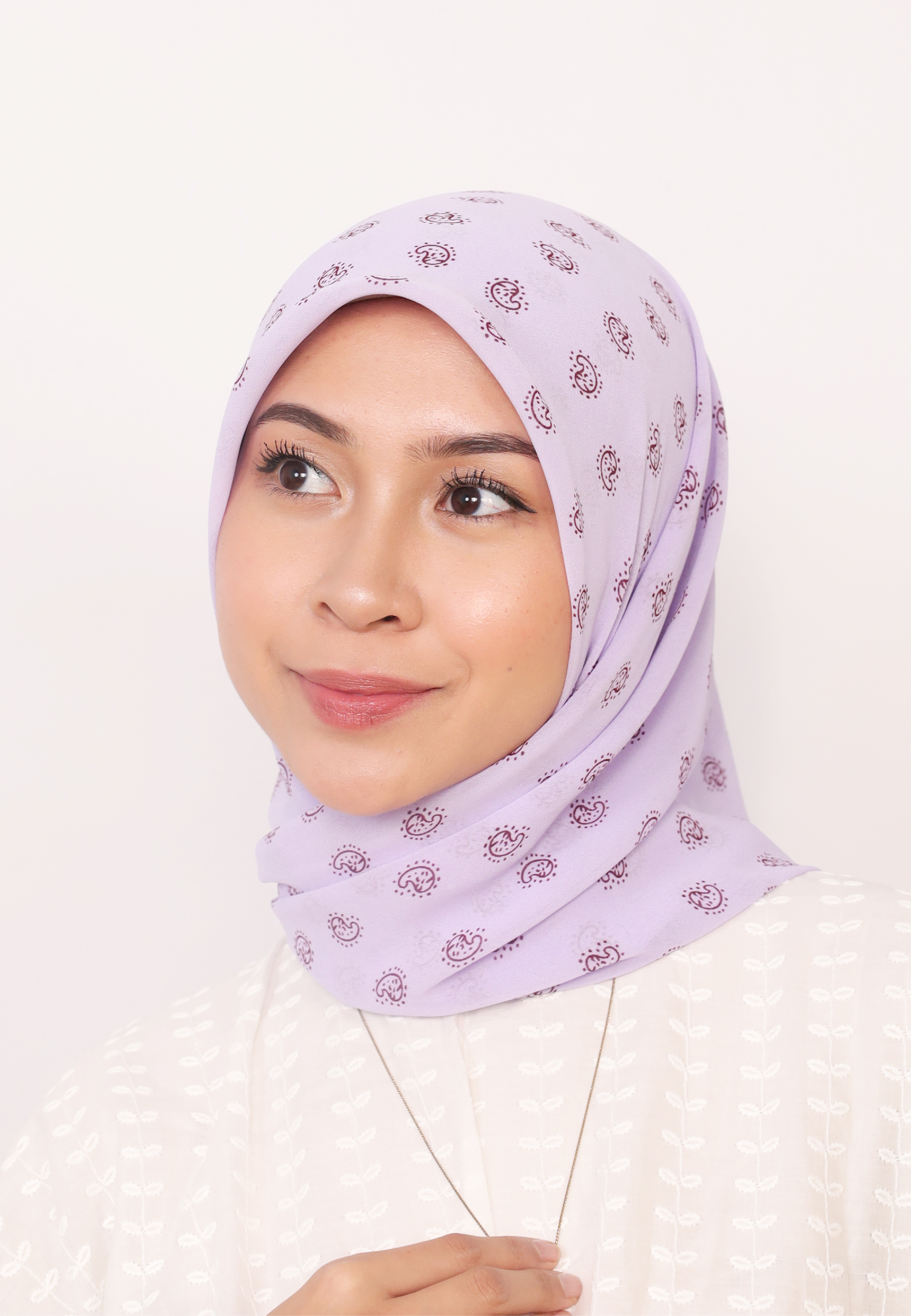 LUMIERÉ PRINTED LOOSE BAWAL - PURPLE PAISLEY