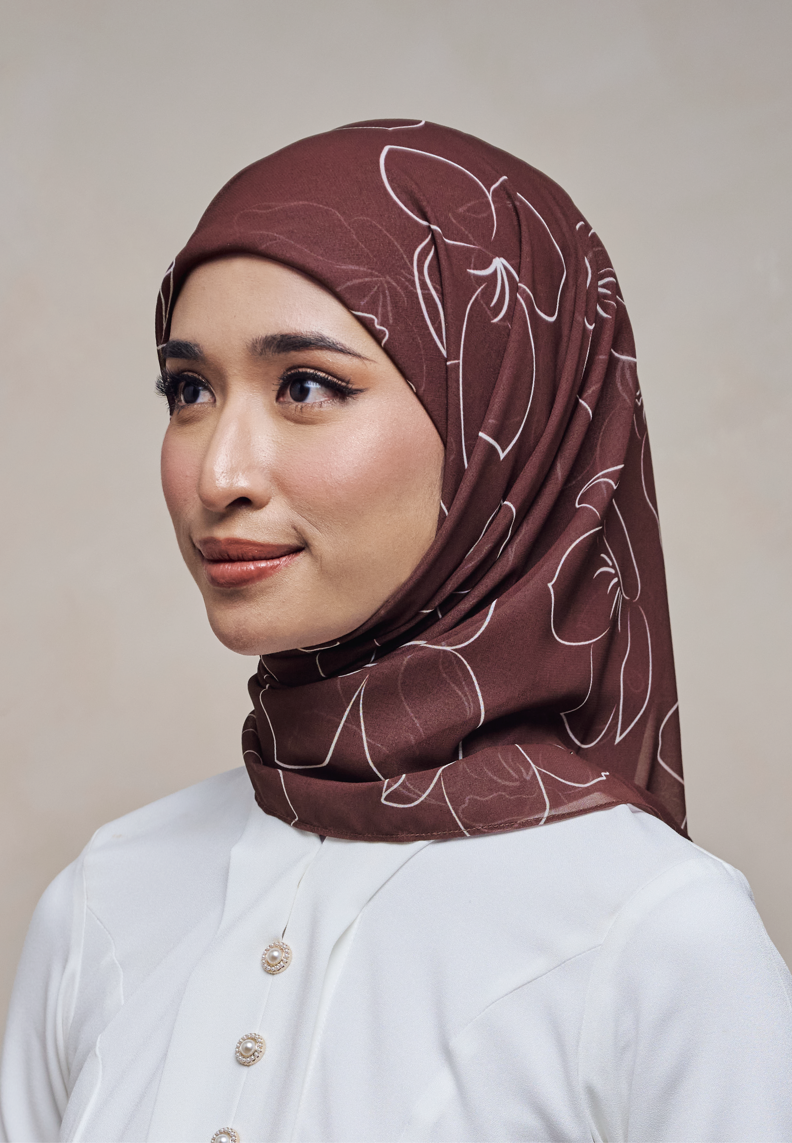 LEBARAN MELANGE LOOSE BAWAL - MAHOGANY