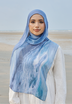 AURA MODAL LOOSE SHAWL - BLUE TIDE