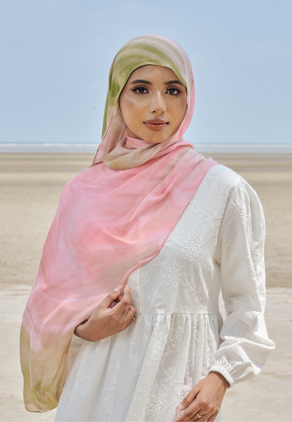 AURA MODAL LOOSE SHAWL - STRAWBERRY MATCHA
