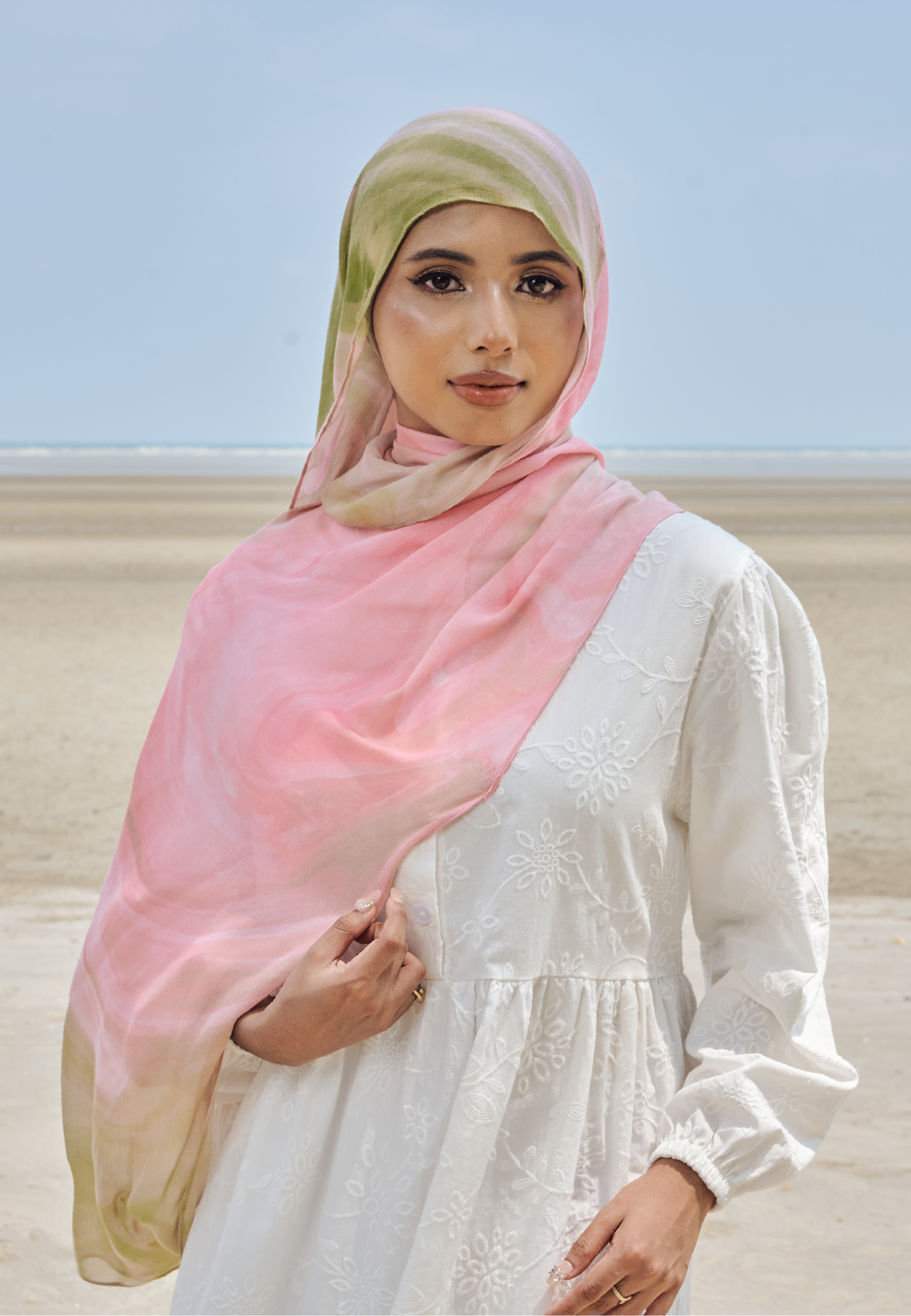 AURA MODAL LOOSE SHAWL - STRAWBERRY MATCHA