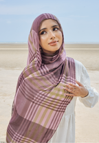 AURA MODAL LOOSE SHAWL - MOCHA PLAID