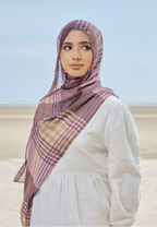 AURA MODAL LOOSE SHAWL - MOCHA PLAID