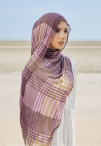 AURA MODAL LOOSE SHAWL - MOCHA PLAID