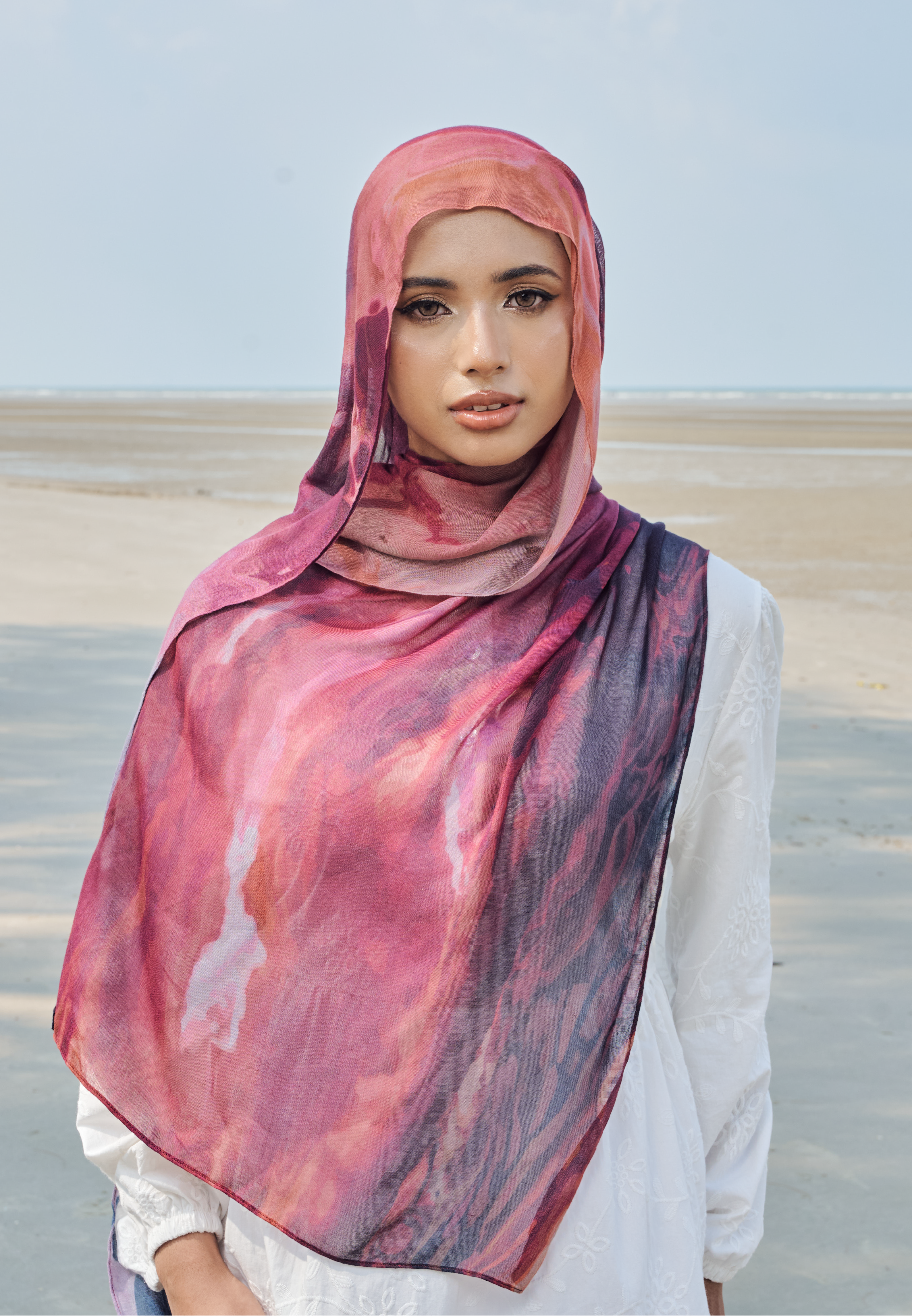 AURA MODAL LOOSE SHAWL - PLUM NEBULA