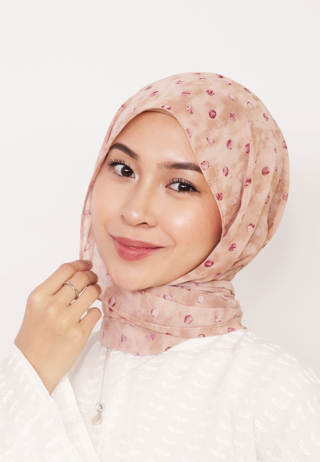 LUMIERÉ PRINTED LOOSE SHAWL - PEACH ROSALIE