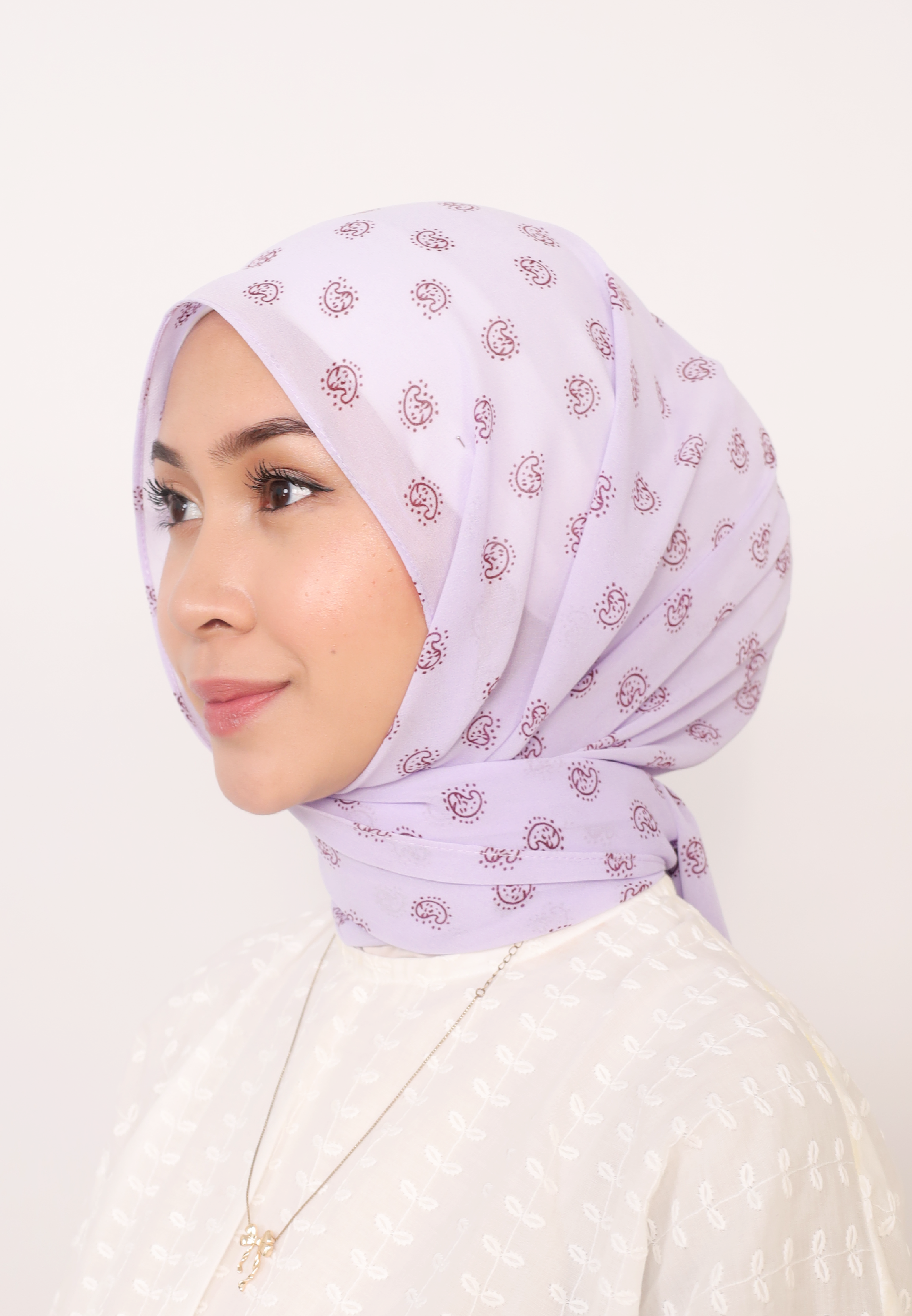 LUMIERÉ PRINTED LOOSE SHAWL - PURPLE PAISLEY